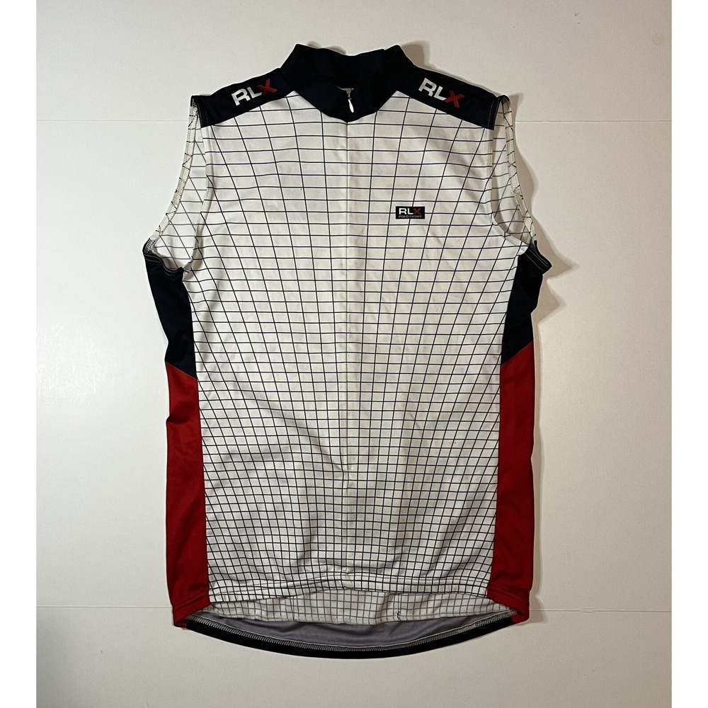 Vintage RLX POLO SPORT Ralph Lauren 3/4 Zip Cycling Jersey Size XL